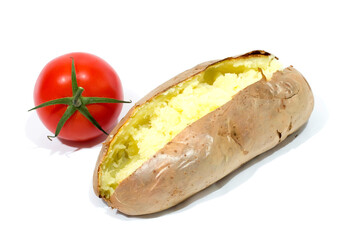 baked potato in isolated background 