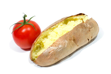 baked potato in isolated background 