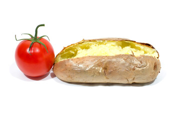 baked potato in isolated background 