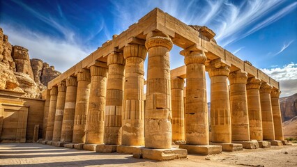 Ancient columns of Queen Hatshepsut's temple in Luxor, Egypt
