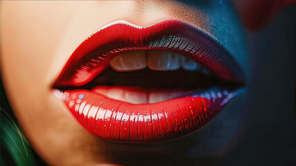 beautiful female lips, lips as fashionable beauty photography, photo for a fashion and beauty magazine
