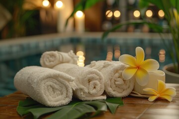 spa setting with candles