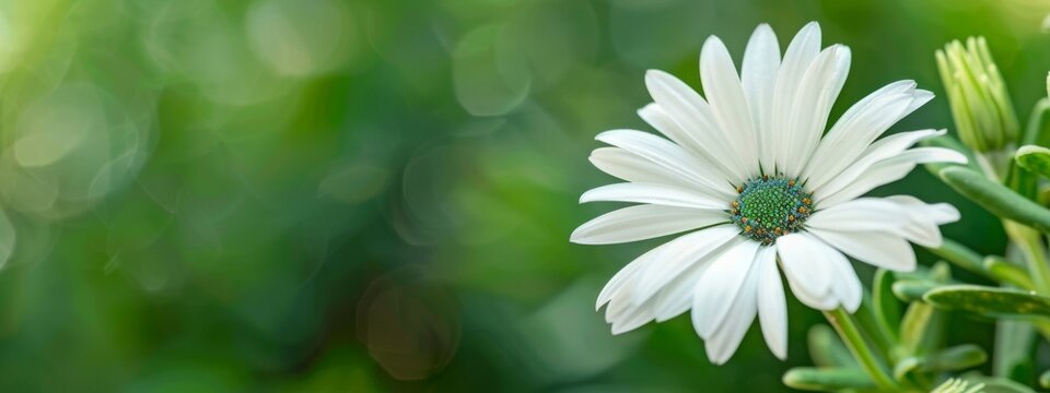 Banner of Cape marguerite (Dimorphotheca ecklonis, Osteospermum ecklonis), close-up, native to South Africa