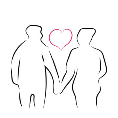 Sketch minimal couple in love drawing line art couple lovely drawn together line love concept with white ioslated background. Abstract,vector,illustration.