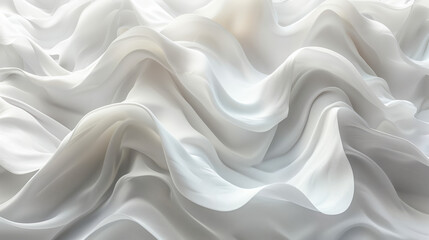 Obraz premium White waves. Organic and fluid motion