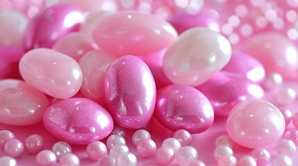   A stack of pink and white balloons on a waxed paper tabletop