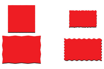 Torn paper frames with rough edges vector set. White square shapes with ripped jagged borders on Black background. Vintage grunge boxes for collage, text, banner, sticker design .eps 10