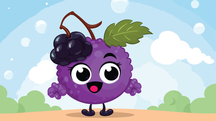 Blackcurrant confused with thought bubble cartoon.