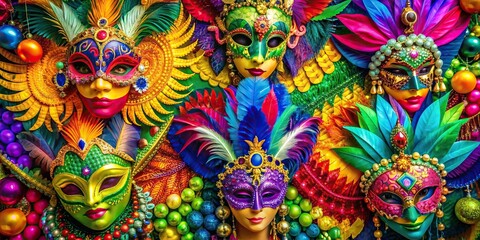 Vibrant abstract background of Brazil Carnival decorations