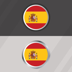 Fototapeta premium Vector Spain Round Flag Template