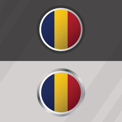 Fototapeta premium Vector Romania Round Flag Template