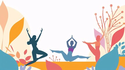 Abstract yoga class with minimal lines