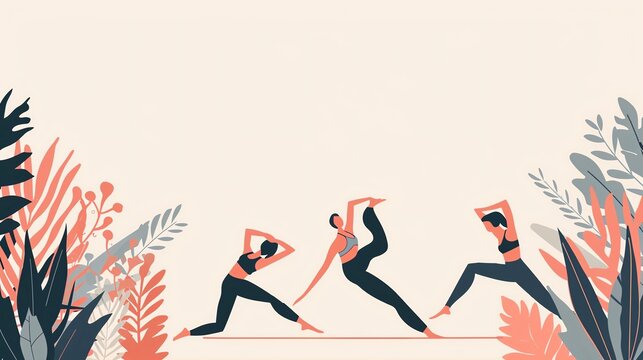 Minimalist depiction of stretching exercises