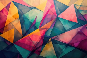 Obraz premium Polygonal Art Abstract polygonal designs with sharp angles and a mix of vibrant and muted colors