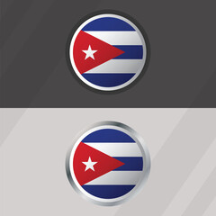 Vector Cuba Round Flag Template