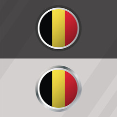 Vector Belgium Round Flag Template