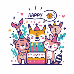 Naklejka premium emotion birthday