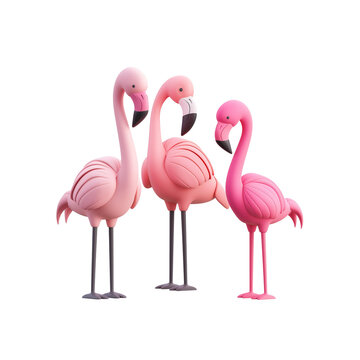 pink flamingo birds standing together clip art preview
