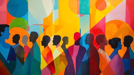 Vibrant Ceremonial Gathering of Diverse Shapes and Colors