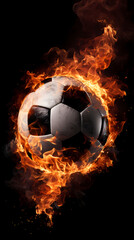 Naklejka premium Football with fire