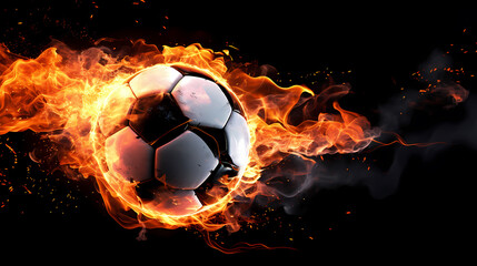 Fototapeta premium Football with fire