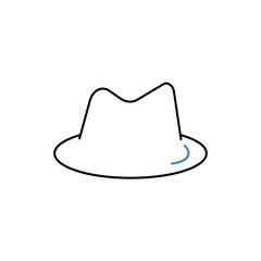 hat concept line icon. Simple element illustration. hat concept outline symbol design.