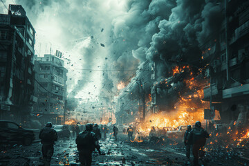 Political instability shown in scenes of riots and government overthrow attempts. Concept of political upheaval. Generative Ai.