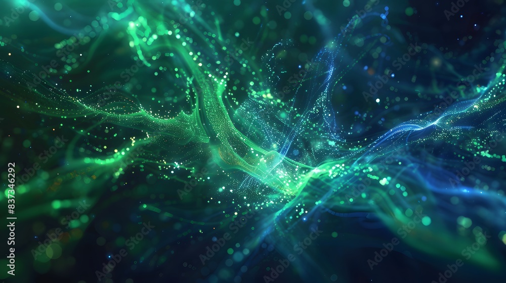 Poster abstract digital data flow with light trails