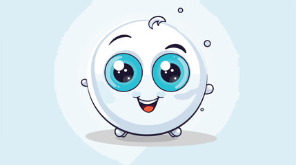 Cute button cell character with hypnotized eyes  cu