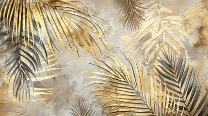 golden palm leaves wallpaper