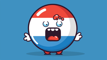 Cute czech republic flag badge mascot with a yawn e