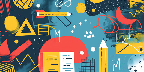 back to school abstract illustration school supplies educational banner learning school readiness students learning platforms
