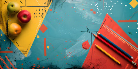 back to school background school supplies pencils apples school readiness education learning students learning platforms