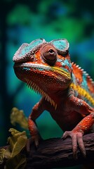 Fototapeta premium close up of a chameleon, generative ai
