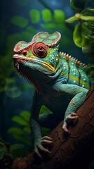 Obraz premium close up of a chameleon, generative ai