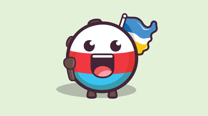 Cute philippines flag badge mascot with a yawn expr