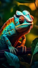 close up of a chameleon, generative ai