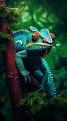 close up of a chameleon, generative ai