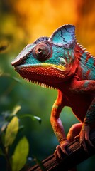 Obraz premium close up of a chameleon, generative ai