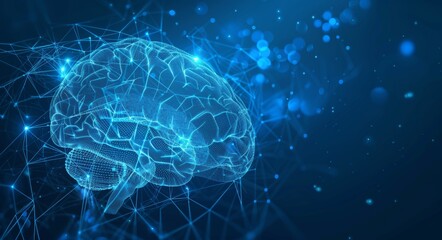 Obraz premium Future technology of artificial intelligence on motherboard computers. Binary data. Brain of artificial intelligence. Future innovative science concept.