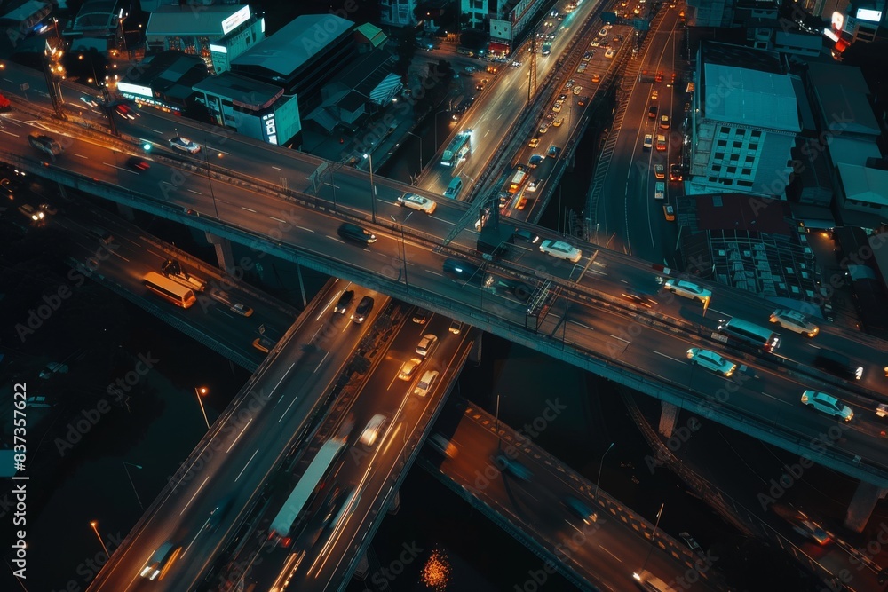 Poster a wireless connection enables smart cars to drive automatically on metropolises