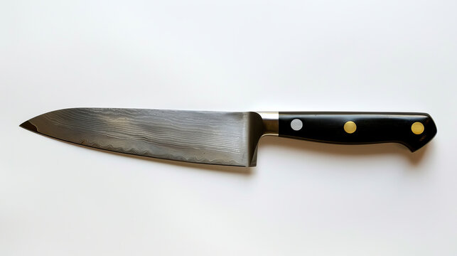 Chef's knife on a white background, you can easily cut out the knife and use it in your design.