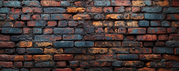 Fototapeta premium Colorful brick wall with patina