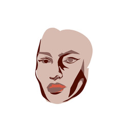 illustration of a human face without background