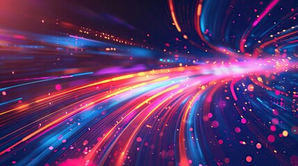 Obraz premium Digital energy transfer light background. AI generated illustration.