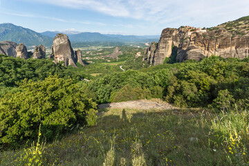 Panoramic view of Meteora Monasteries, Thessaly, Greece