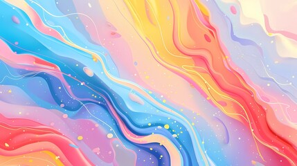 Abstract Colorful Fluid Oil Spill Art Painting with Swirling Patterns in Vibrant Pastel Tones Hues Background