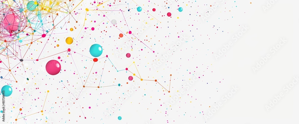 Poster geometric abstract background with lines and dots. molecular structure and communications. network c