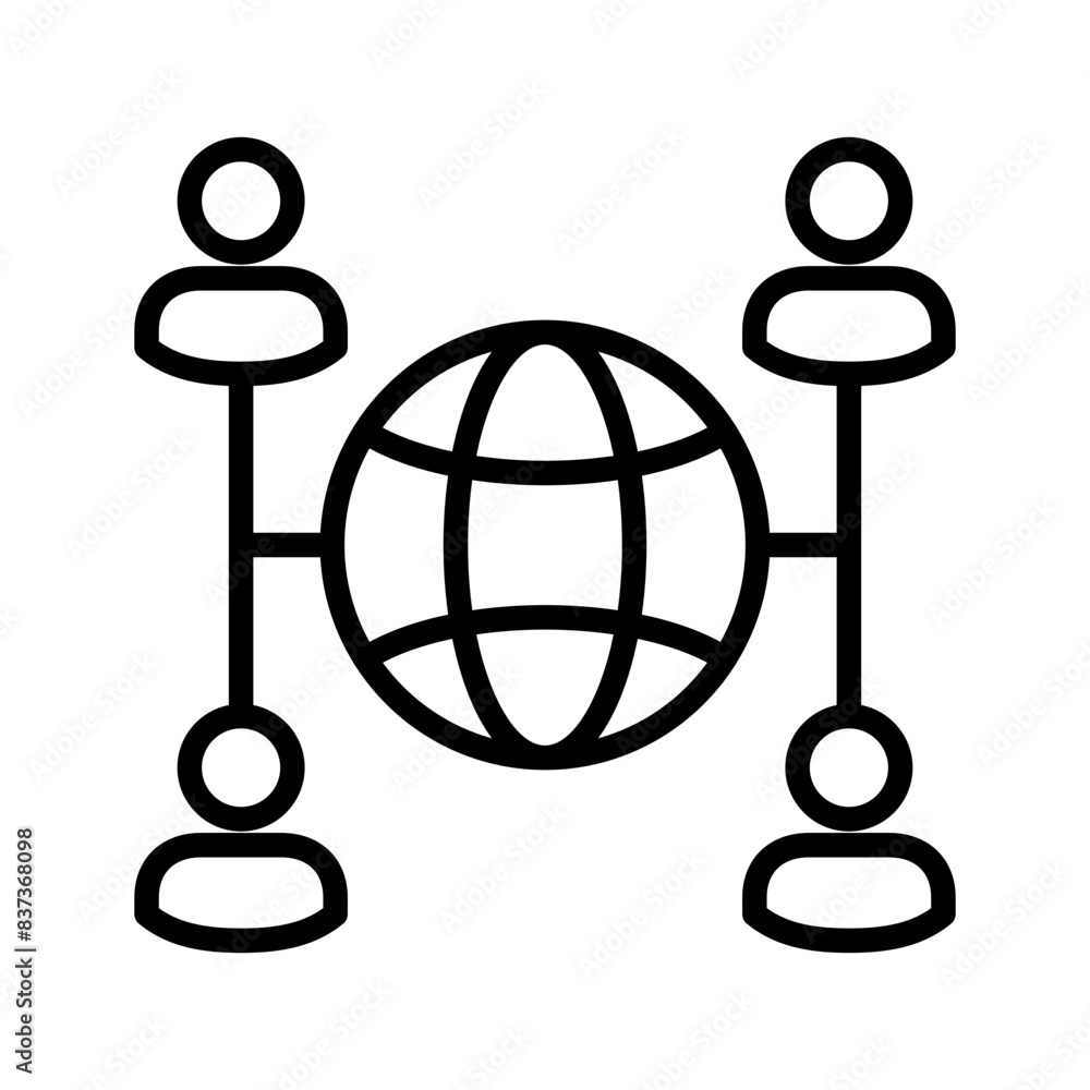 Poster global server icon vector design