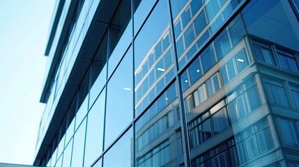 Close-up glass and steel facade modern Architecture exterior